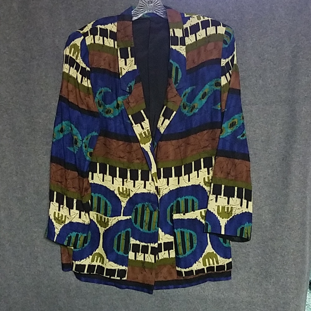 Multi colored jacket and blouse